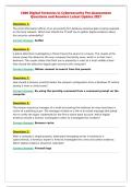 C840 Digital Forensics in Cybersecurity Pre-Assessment&NewLine;Questions and Answers Latest Update 2027