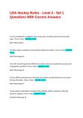 USA Hockey Rules Level 2 Set 1 Practice Questions and Answers