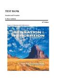 Test Bank for Sensation and Perception 10th Edition by E&period; Bruce Goldstein & James R&period; Brockmole &ndash; Chapters 1-15 with Verified Answers