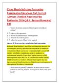 Clean Hands Infection Prevention &NewLine;Examination Questions And Correct &NewLine;Answers &lpar;Verified Answers&rpar; Plus &NewLine;Rationales 2026 Q&A &vert; Instant Download &NewLine;Pdf 
