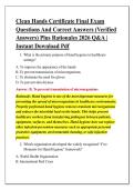 Clean Hands Certificate Final Exam &NewLine;Questions And Correct Answers &lpar;Verified &NewLine;Answers&rpar; Plus Rationales 2026 Q&A &vert; &NewLine;Instant Download Pdf 