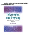 Test Bank for Informatics and Nursing&colon; Opportunities and Challenges&comma; 7th Edition by Kristi Sanborn Miller &vert; Complete Chapters