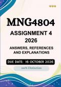 MNG4804 Assignment 3 &vert;&vert;&lpar;ANSWERS AND GUIDELINES&rpar;&vert; Due Date&colon; 16 October 2026
