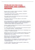 PROBLEM SOLVING EXAM QUESTIONS AND CORRECT ANSWERS