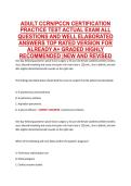 ADULT CCRN&sol;PCCN CERTIFICATION &NewLine;PRACTICE TEST ACTUAL EXAM ALL &NewLine;QUESTIONS AND WELL ELABORATED &NewLine;ANSWERS TOP RATED VERSION FOR &NewLine;ALREADY A&plus; GRADED HIGHLY &NewLine;RECOMMENDED &vert;NEW AND REVISED