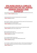 EPIC NURSE GRADE A&plus; COMPLETE &NewLine;EXAM QUESTIONS AND 100&percnt; VERIFIED &NewLine;ANSWERS &lpar;2026&sol;2027&rpar; PASS &NewLine;GUARANTEE 