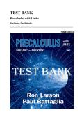 Test Bank &mdash; Precalculus with Limits&comma; 5th Edition &lpar;Larson&comma; Battaglia&comma; 2021&rpar; &vert; All Chapters 1-13 Covered&NewLine;