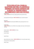 PCCN 2026 ACTUAL EXAM ALL &NewLine;QUESTIONS AND WELL ELABORATED &NewLine;ANSWERS TOP RATED VERSION FOR &NewLine;ALREADY A&plus; GRADED HIGHLY &NewLine;RECOMMENDED &vert;NEW AND REVISED 