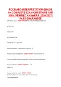 PCCN ABG INTERPRETATION GRADE &NewLine;A&plus; COMPLETE EXAM QUESTIONS AND &NewLine;100&percnt; VERIFIED ANSWERS &lpar;2026&sol;2027&rpar; &NewLine;PASS GUARANTEE