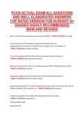 PCCN ACTUAL EXAM ALL QUESTIONS &NewLine;AND WELL ELABORATED ANSWERS &NewLine;TOP RATED VERSION FOR ALREADY A&plus; &NewLine;GRADED HIGHLY RECOMMENDED &NewLine;&vert;NEW AND REVISED 