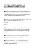 PROPHECY SURGICAL ICU EXAM A V3&NewLine;QUESTIONS AND ANSWERS GRADED