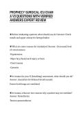 PROPHECY SURGICAL ICU EXAM&NewLine;A V3 QUESTIONS WITH VERIFIED&NewLine;ANSWERS EXPERT REVIEW