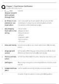 Chapter 1 Food Service Certification &sol; Score 100&percnt; &sol; 2026 Update &sol; Food Safety Study Guide & Practice Test Bank&NewLine;&NewLine;