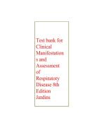Clinical Manifestations and Assessment of Respiratory Disease 8th Edition by Jardins &vert; Study Guide & Practice Questions