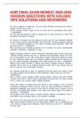 AHIP FINAL EXAM NEWEST 2025-2026 VERSION QUESTIONS WITH GOLDEN TIPS SOLUTIONS AND REVEWEIRS