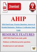 AHIP 2026 Final Exam &vert; Practice Questions&comma; Answers & Detailed Rationales &vert; Medicare Certification Study Guide
