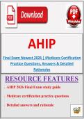 AHIP Final Exam Newest 2026 &vert; Medicare Certification Practice Questions&comma; Answers & Detailed Rationales