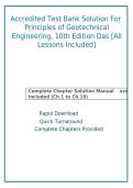 Test Bank & Solution Manual For Principles Of Geotechnical Engineering 10th Edition &vert; Braja M&period; Das &vert; ISBN 9780357420478 &vert; Chapters 1-19