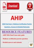 AHIP 2026 Final Exam &vert; Practice Questions&comma; Answers & Detailed Rationales &vert; Medicare Certification Study Guide