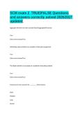SCM exam 2  TRUE&sol;FALSE Questions and answers correctly solved 2026&sol;2027 updated 