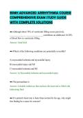 BSMH ADVANCED ARRHYTHMIA COURSE&NewLine;COMPREHENSIVE EXAM STUDY GUIDE&NewLine;WITH COMPLETE SOLUTIONS&NewLine;