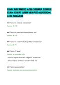 BSMH ADVANCED ARRHYTHMIA COURSE&NewLine;EXAM SCRIPT WITH VERIFIED QUESTIONS&NewLine;AND ANSWERS&NewLine;