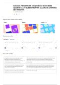 Colorado Mental Health Jurisprudence Exam &lpar;2026&rpar; Updated&colon; EXAM QUESTIONS WITH ACCURATE ANSWERS &vert; GET IT RIGHT&excl;&excl;