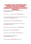 CCI EXAM LATEST QUESTIONS WITH &NewLine;CORRECT DETAILED ANSWERS &NewLine;2026&sol;2027 WITH RATIONALES ALREADY &NewLine;GRADED A&plus; 