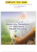 COMPLETE TEST BANK&colon;&NewLine;For Study Guide For Essentials Of Maternity&comma; Newborn And Women's Health Nursing&NewLine;&NewLine;10th Edition By Susan Ricci Arnp Msn Med &lpar;Author&rpar;&NewLine;&NewLine;Latest Update Graded A&plus;&period;&NewLine;