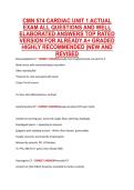CMN 574 CARDIAC UNIT 1 ACTUAL &NewLine;EXAM ALL QUESTIONS AND WELL &NewLine;ELABORATED ANSWERS TOP RATED &NewLine;VERSION FOR ALREADY A&plus; GRADED &NewLine;HIGHLY RECOMMENDED &vert;NEW AND &NewLine;REVISED 