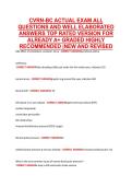 CVRN-BC ACTUAL EXAM ALL &NewLine;QUESTIONS AND WELL ELABORATED &NewLine;ANSWERS TOP RATED VERSION FOR &NewLine;ALREADY A&plus; GRADED HIGHLY &NewLine;RECOMMENDED &vert;NEW AND REVISED