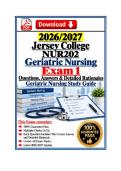 Jersey College NUR202 Geriatric Nursing Exam 1 &vert;26&sol;27 &vert; Qs&As & Detailed Rationales 