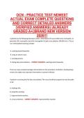 OCN - PRACTICE TEST NEWEST &NewLine;ACTUAL EXAM COMPLETE QUESTIONS &NewLine;AND CORRECT DETAILED ANSWERS &NewLine;&lpar;VERIFIED ANSWERS&rpar; &vert;ALREADY &NewLine;GRADED A&plus;&vert;&vert;BRAND NEW VERSION &NewLine;2026&excl;&excl;&excl;