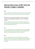 BSN 266 HESI ACTUAL SCRIPT WITH 100&NewLine;PERCENT CORRECT ANSWERS&NewLine;