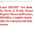 2026&sol;2027 Test Bank for Darby & Walsh Dental Hygiene Theory and Practice 5th Edition