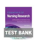 Test Bank for Essentials of Nursing Research 10th Edition by Polit