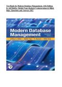 Test Bank for Modern Database Management&comma; 14th Edition by Jeff Hoffer&comma; Heikki Topi&comma; Ramesh Venkataraman & Hillol Bala &vert; Questions & Answers &vert; 2027