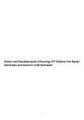 2026&sol;2027 Test Bank for Kozier and Erb's Fundamentals of Nursing 10th Edition