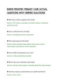 BURNS PEDIATRIC PRIMARY CARE ACTUAL&NewLine;QUESTIONS WITH VERIFIED SOLUTIONS&NewLine;