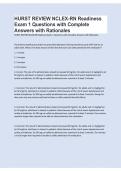 HURST Review NCLEX-RN Readiness Exam 1 &vert; Questions&comma; Answers & Rationales &vert; NCLEX-RN Prep 2026&sol;2027