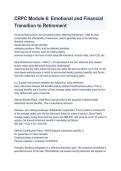 CRPC Module 6 &ndash; Emotional & Financial Transition to Retirement Study Guide