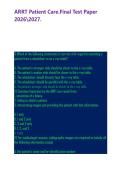 ARRT Patient Care&period;Final Test Paper 20262027&period;&NewLine;&NewLine;&NewLine;