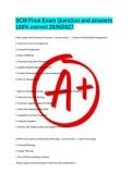 SCM Final Exam Question and answers 100&percnt; correct 2026&sol;2027&NewLine;&NewLine;8 Key Supply Chain Business Processes - correct answer  1&period; Customer Relationship Management&NewLine;2&period; Customer Service Management&NewLine;3&period; Demand Management&NewLine;4&period;Order Fulfillment &NewLine;5&period; Manufacturing Flow Ma