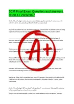 SCM Final Exam Question and answers rated A&plus; 2026&sol;2027