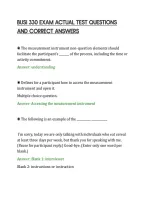 BUSI 330 EXAM ACTUAL TEST QUESTIONS&NewLine;AND CORRECT ANSWERS