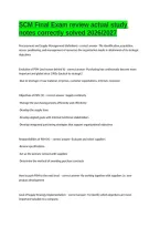 SCM Final Exam review actual study notes correctly solved 2026&sol;2027