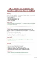 ASE A4 Steering and Suspension Test Questions and Correct Answers Updated