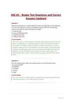 ASE A5 - Brakes Test Questions and Correct Answers Updated