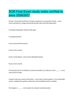 SCM Final Exam study notes verified to pass 2026&sol;2027