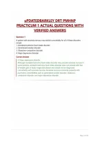 uPDATEDBARKLEY DRT PMHNP PRACTICUM 1 ACTUAL QUESTIONS WITH VERIFIED ANSWERS